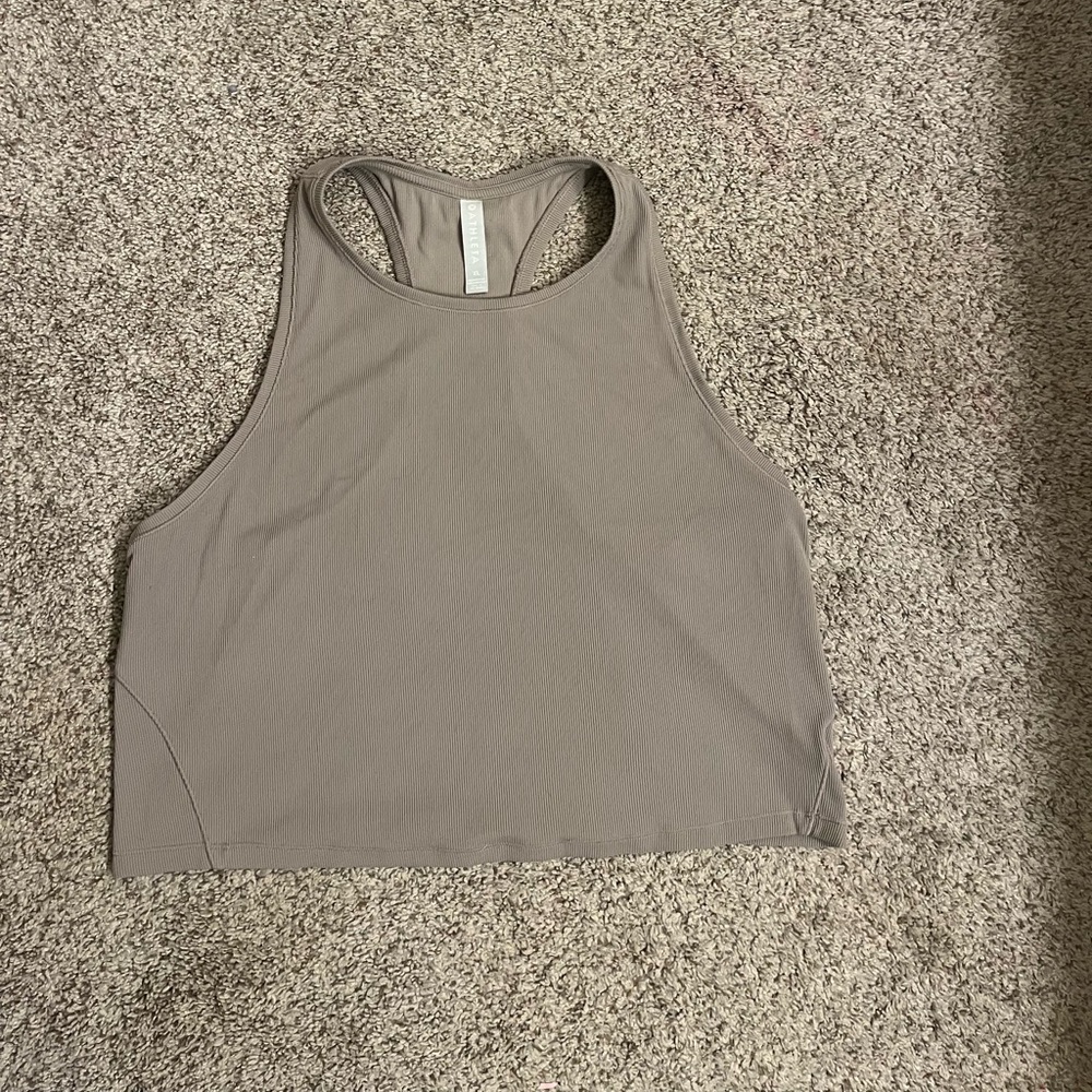 Athleta Women’s Tan high neck Athletic Razorback Workout Tank Top - Size XL